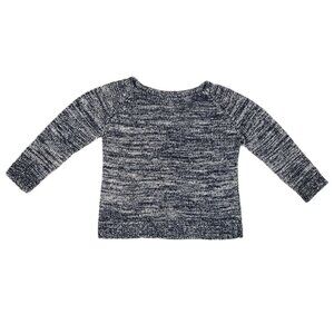 Zara Knit 3/4 Sleeve Heathered Black Knit Sweater Large